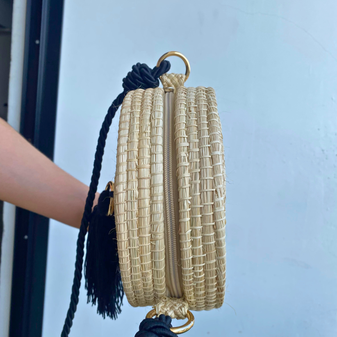 Bolso Cristal Pompon negro