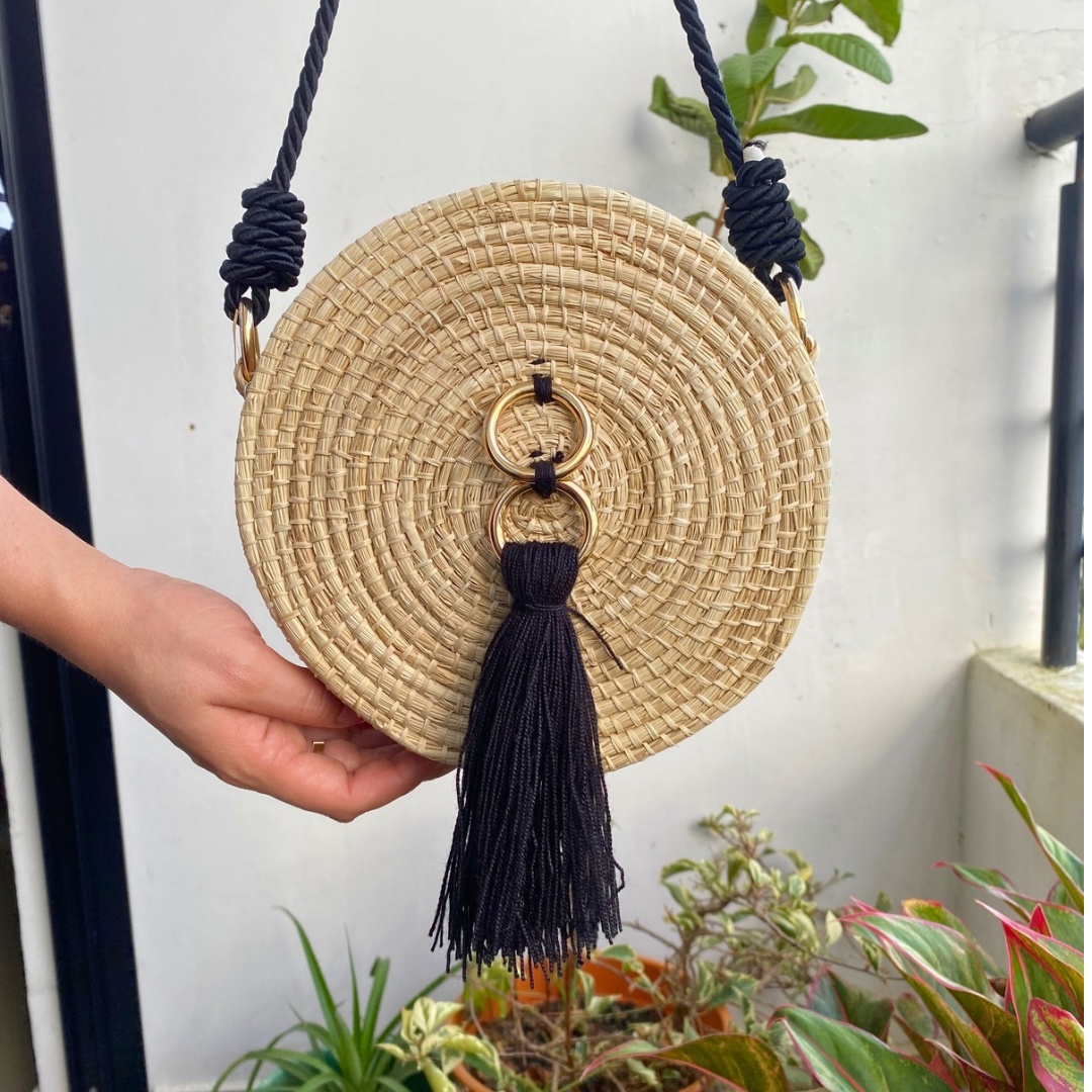 Bolso Cristal Pompon negro