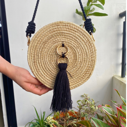 Bolso Cristal Pompon negro