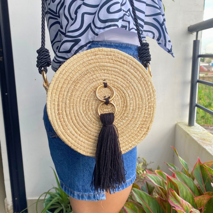 Bolso Cristal Pompon negro